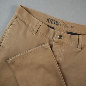 KR3W K-Slim Chino Button Fly Straight Leg Pants Mens 31x30 Skateboard Twill
